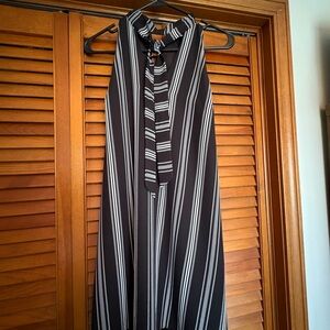 Candie's Elegant Black and White Striped Mini Dress
